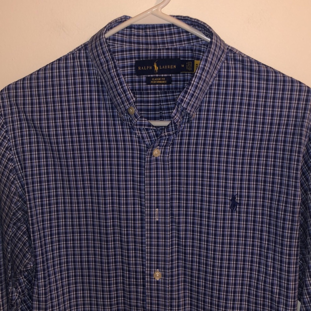 Men’s Blue Ralph Lauren Polo Button Down Dress Shirt (Medium)